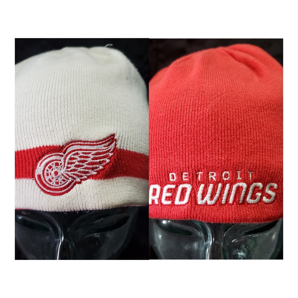 Detroit Red Wings Reebok Reversible Knit Toque Hat Beanie Red Winter Embroidered